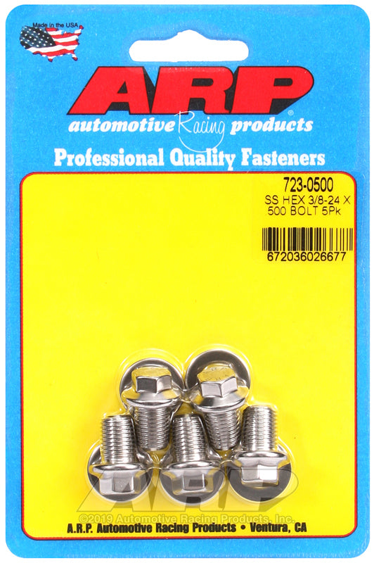 ARP 723-0500 3/8-24 X .500 Hex SS Bolts