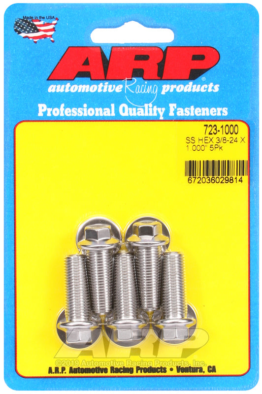 ARP 723-1000 3/8-24 X 1.000 Hex SS Bolts