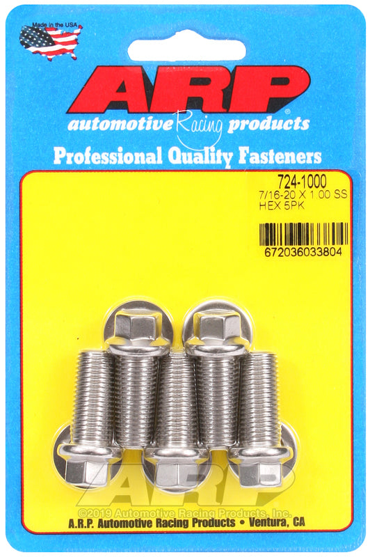 ARP 724-1000 7/16-20 X 1.000 Hex SS Bolts