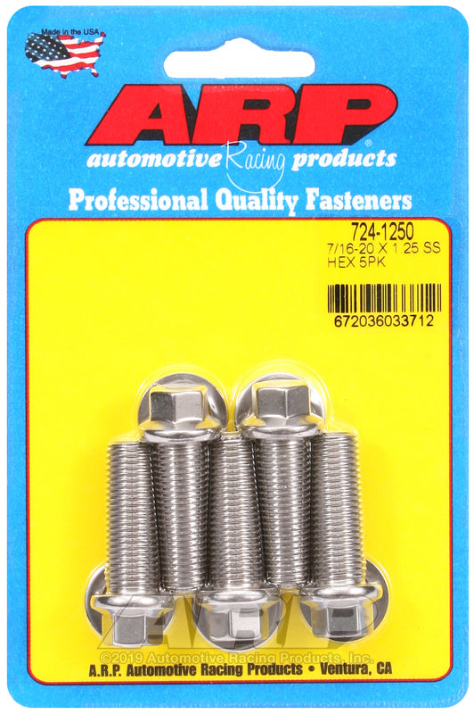 ARP 724-1250 7/16-20 X 1.250 Hex SS Bolts