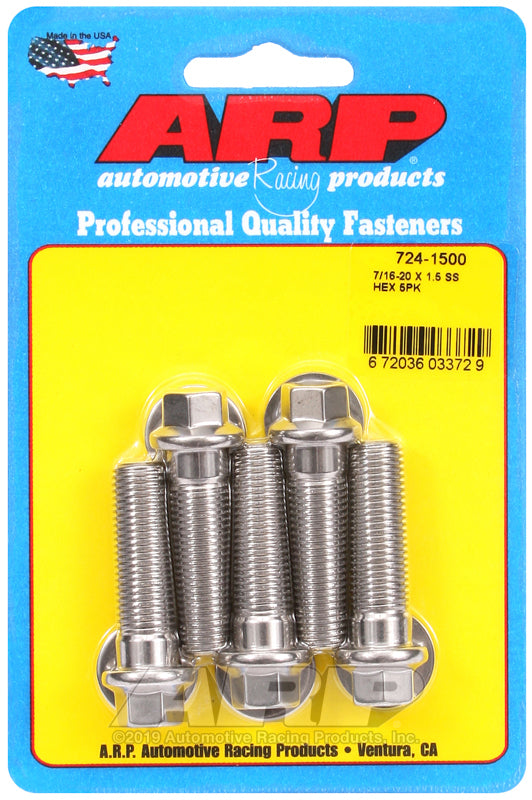 ARP 724-1500 7/16-20 X 1.500 Hex SS Bolts