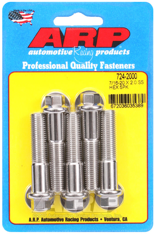 ARP 724-2000 7/16-20 X 2.000 Hex SS Bolts