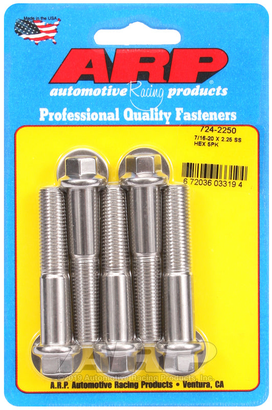 ARP 724-2250 7/16-20 X 2.250 Hex SS Bolts