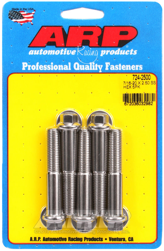 ARP 724-2500 7/16-20 X 2.500 Hex SS Bolts