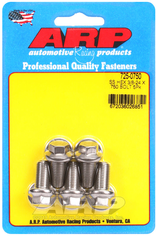 ARP 725-0750 3/8-24 X .750 Hex 7/16 Wrenching SS Bolts