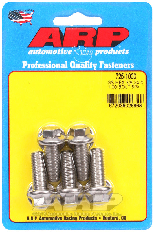 ARP 725-1000 3/8-24 X 1.000 Hex 7/16 Wrenching SS Bolts