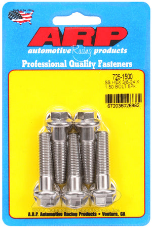 ARP 725-1500 3/8-24 X 1.500 Hex 7/16 Wrenching SS Bolts
