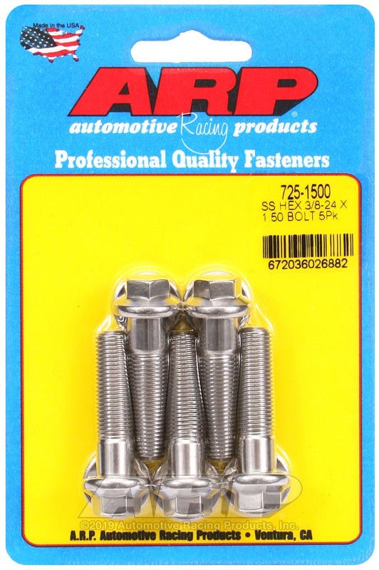 ARP 725-1500 3/8-24 X 1.500 Hex 7/16 Wrenching SS Bolts