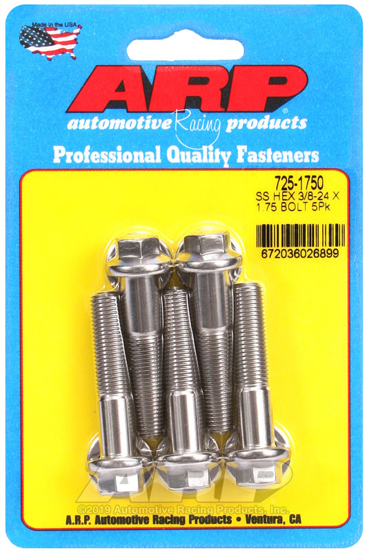 ARP 725-1750 3/8-24 X 1.750 Hex 7/16 Wrenching SS Bolts