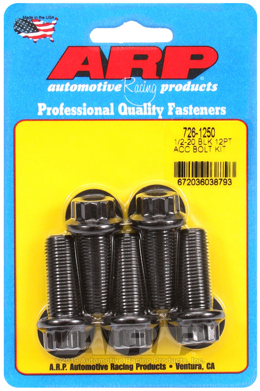 ARP 726-1250 1/2-20 X 1.250 12PT Black Oxide Bolts