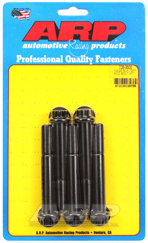 ARP 726-3500 1/2-20 X 3.500 12PT Black Oxide Bolts