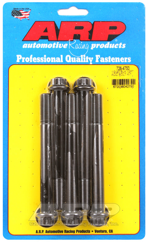 ARP 726-4750 1/2-20 X 4.750 12PT Black Oxide Bolts