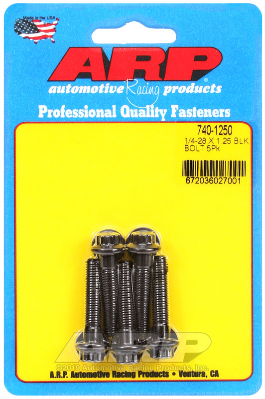 ARP 740-1250 1/4-28 X 1.250 12PT Black Oxide Bolts