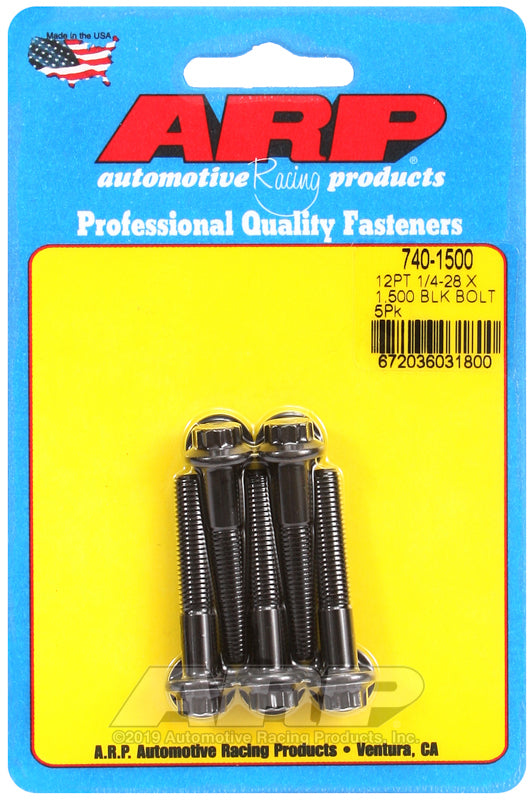 ARP 740-1500 1/4-28 X 1.500 12PT Black Oxide Bolts