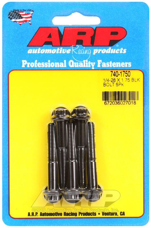 ARP 740-1750 1/4-28 X 1.750 12PT Black Oxide Bolts