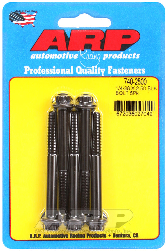 ARP 740-2500 1/4-28 X 2.500 12PT Black Oxide Bolts