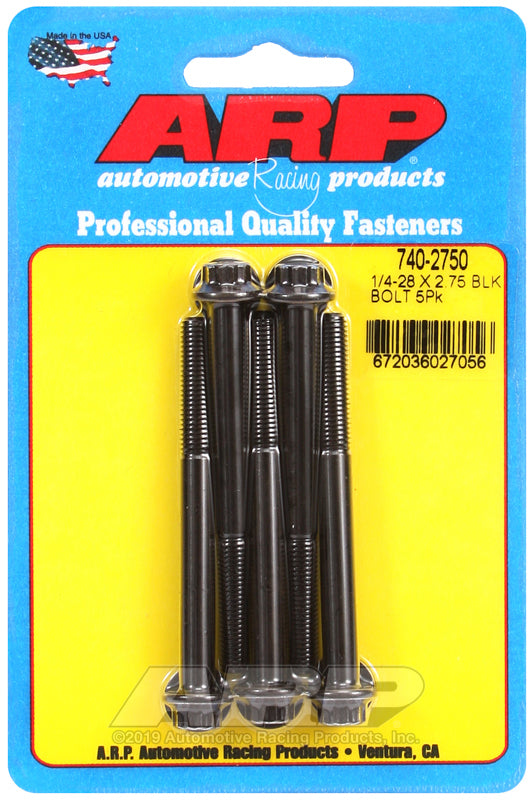 ARP 740-2750 1/4-28 X 2.750 12PT Black Oxide Bolts