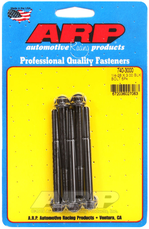 ARP 740-3000 1/4-28 X 3.000 12PT Black Oxide Bolts