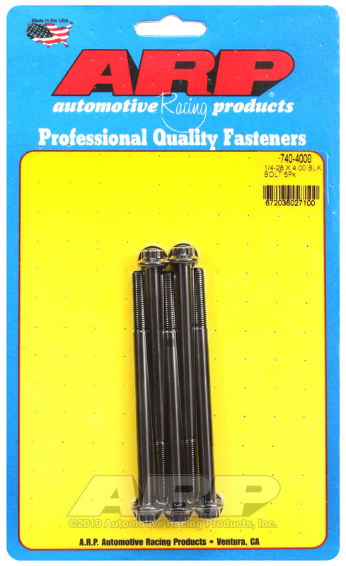 ARP 740-4000 1/4-28 X 4.000 12PT Black Oxide Bolts