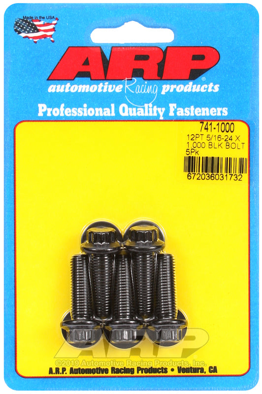 ARP 741-1000 5/16-24 X 1.000 12PT Black Oxide Bolts