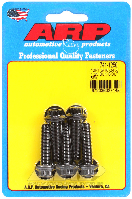 ARP 741-1250 5/16-24 X 1.250 12PT Black Oxide Bolts