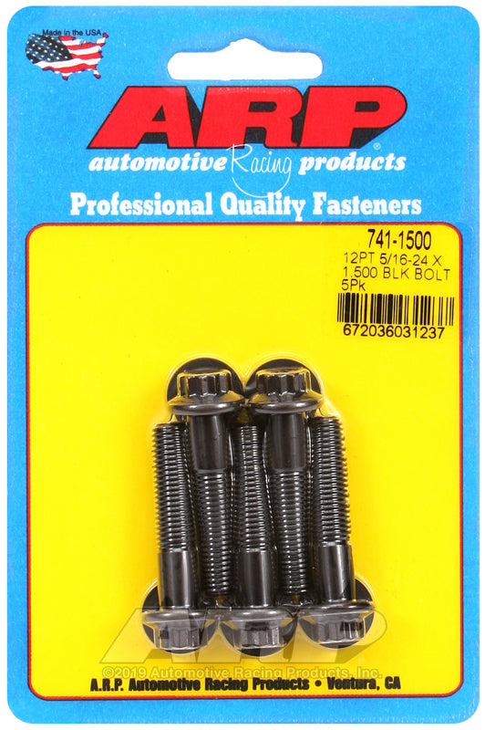 ARP 741-1500 5/16-24 X 1.500 12PT Black Oxide Bolts