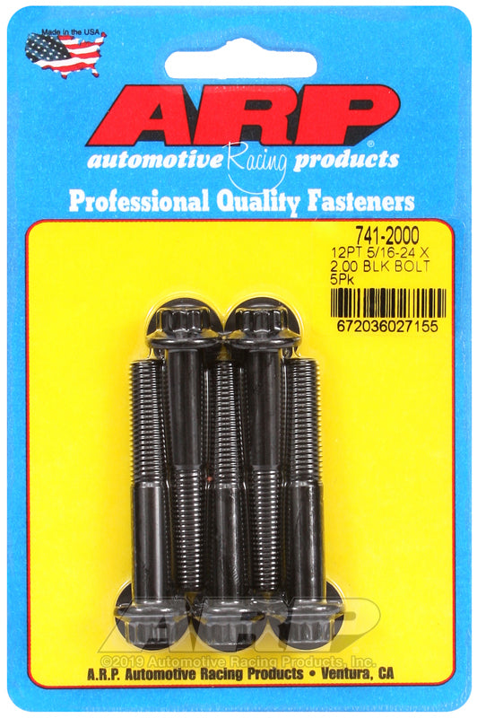 ARP 741-2000 5/16-24 X 2.000 12PT Black Oxide Bolts