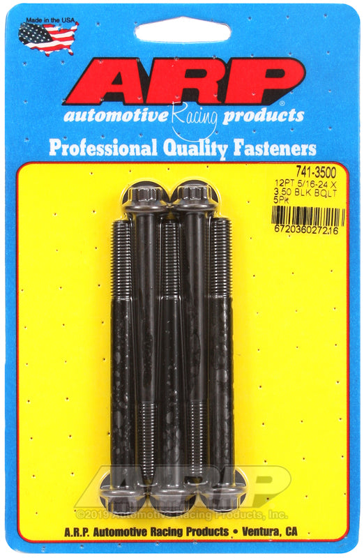 ARP 741-3500 5/16-24 X 3.500 12PT Black Oxide Bolts