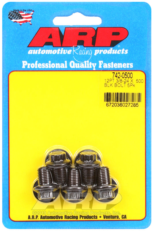 ARP 742-0500 3/8-24 X .500 12PT Black Oxide Bolts