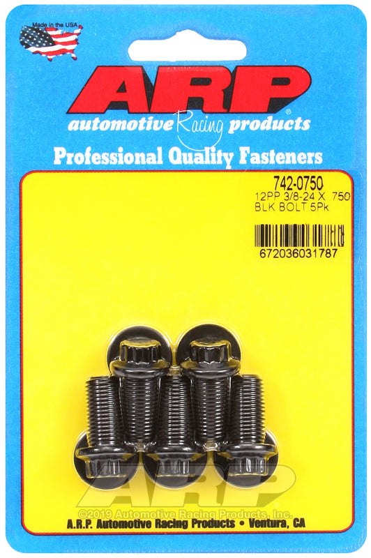 ARP Fasteners ARP742-0750 742-0750 3/8-24 X.750 12PT Black Oxide Bolts