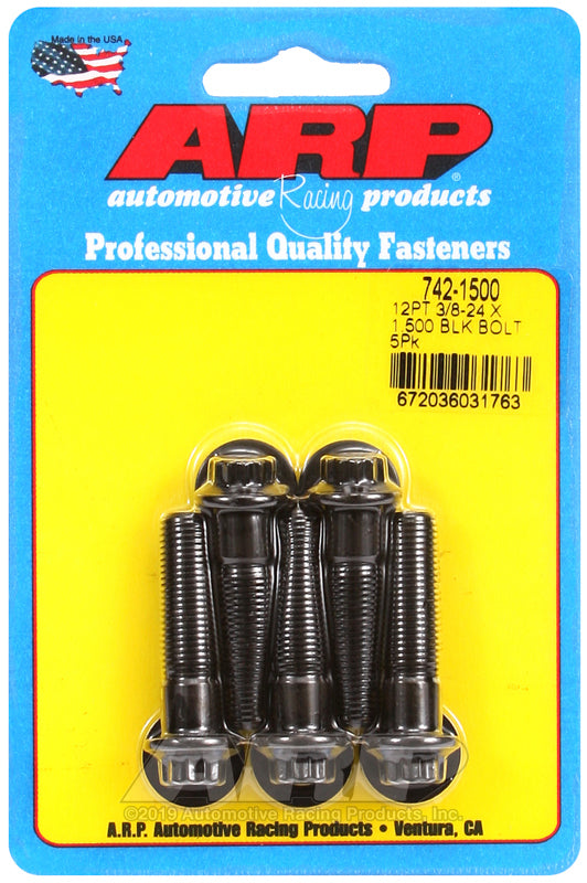 ARP 742-1500 3/8-24 X 1.500 12PT Black Oxide Bolts