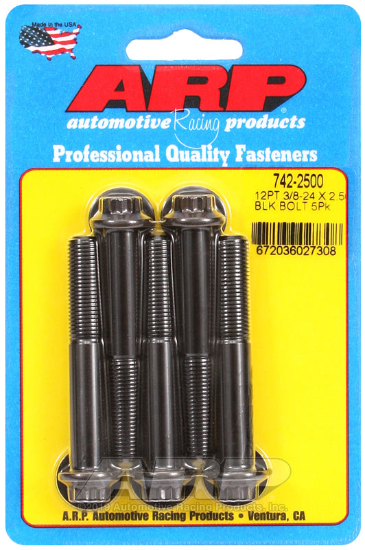 ARP 742-2500 3/8-24 X 2.500 12PT Black Oxide Bolts