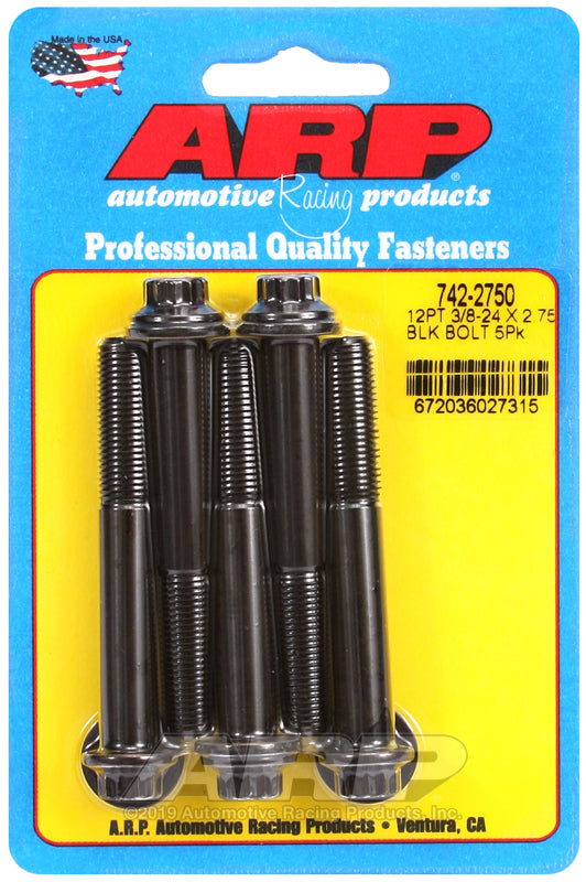 ARP Fasteners ARP742-2750 742-2750 3/8-24 X 2.750 12PT Black Oxide Bolts