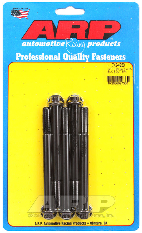 ARP Fasteners ARP742-4250 742-4250 3/8-24 X 4.250 12PT Black Oxide Bolts