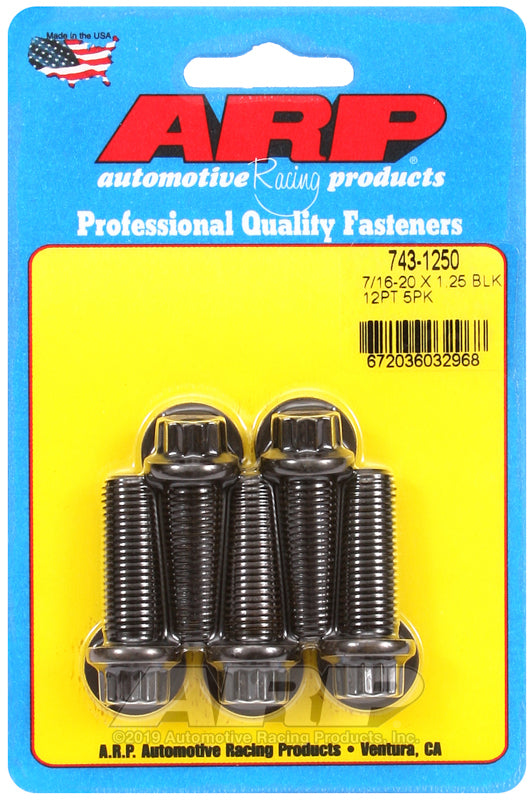 ARP Fasteners ARP743-1250 743-1250 7/16-20 X 1.250 12PT Black Oxide Bolts