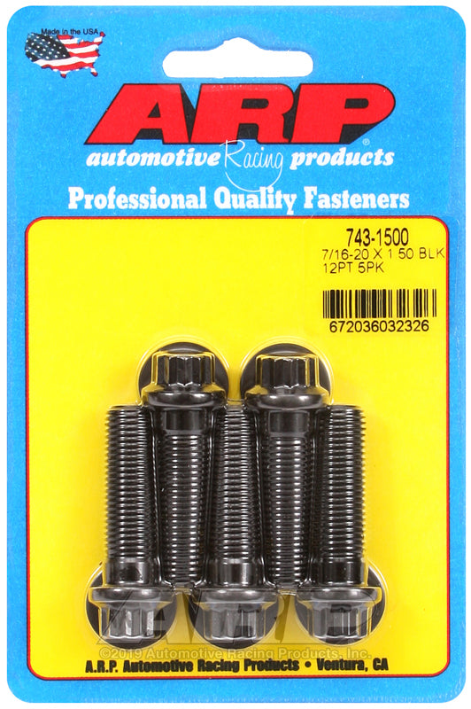 ARP 743-1500 7/16-20 X 1.500 12PT Black Oxide Bolts