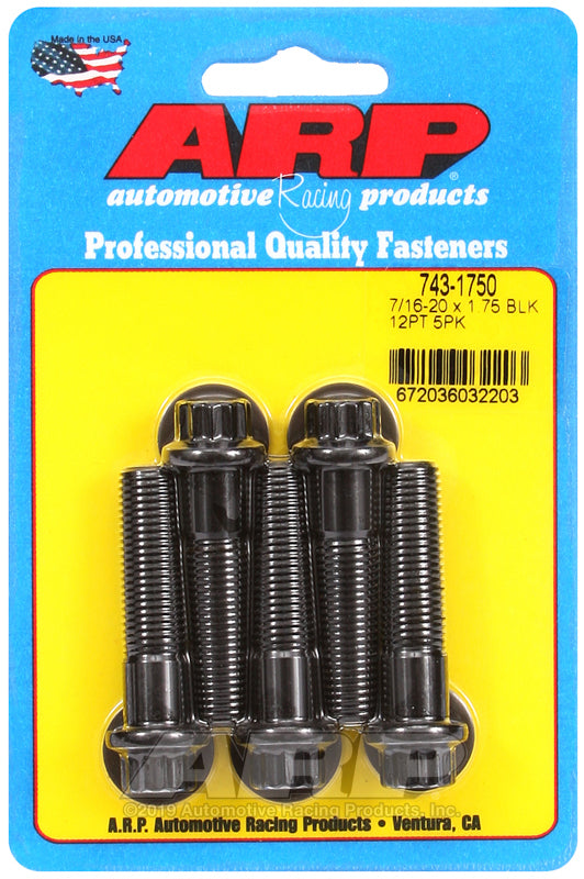 ARP 743-1750 7/16-20 X 1.750 12PT Black Oxide Bolts