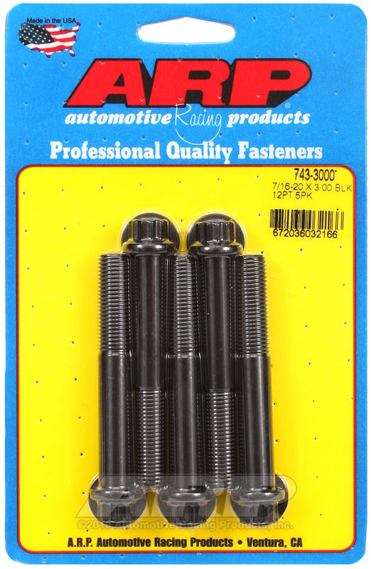 ARP 743-3000 7/16-20 X 3.000 12PT Black Oxide Bolts