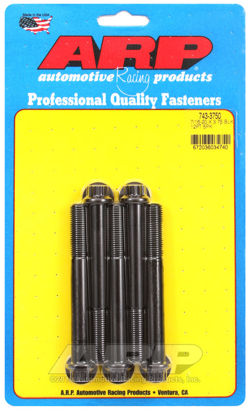 ARP 743-3750 7/16-20 X 3.750 12PT Black Oxide Bolts