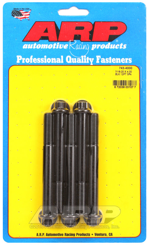 ARP 743-4000 7/16-20 X 4.000 12PT Black Oxide Bolts