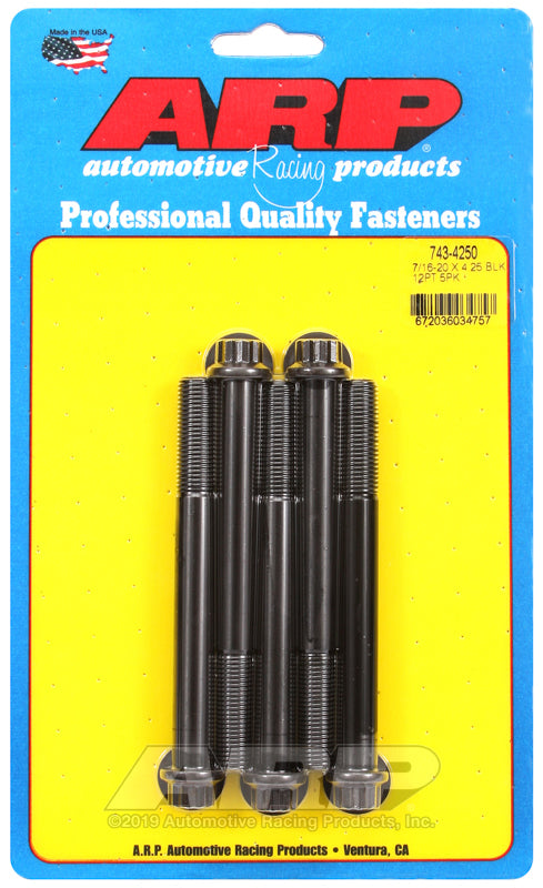 ARP 743-4250 7/16-20 X 4.250 12PT Black Oxide Bolts