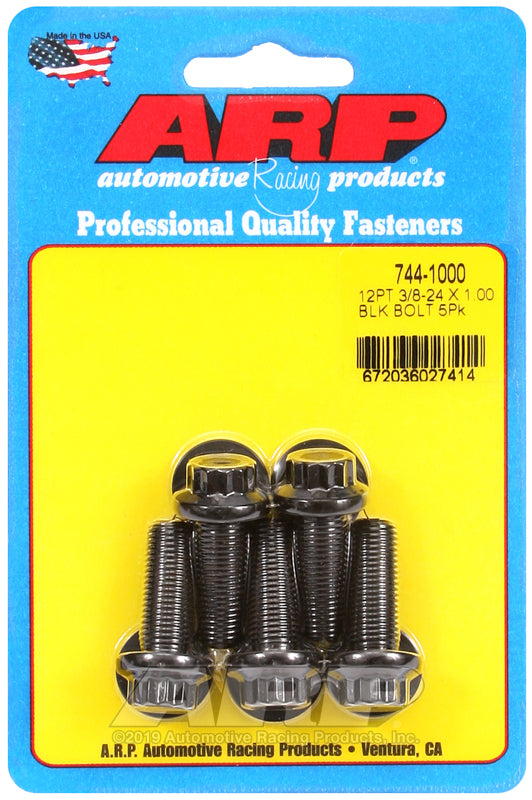 ARP 744-1000 3/8-24 X 1.000 12PT 7/16 Wrenching Black Oxide Bolts