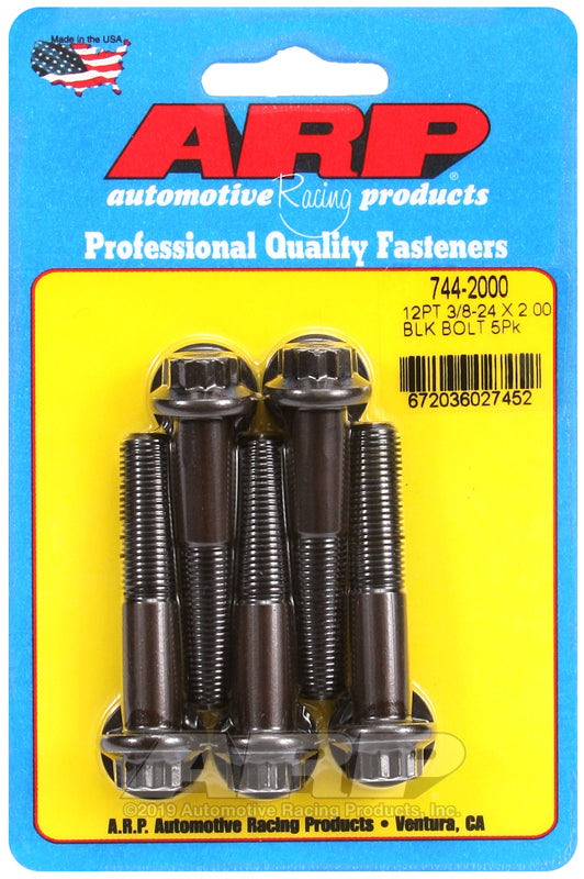 ARP 744-2000 3/8-24 X 2.000 12PT 7/16 Wrenching Black Oxide Bolts