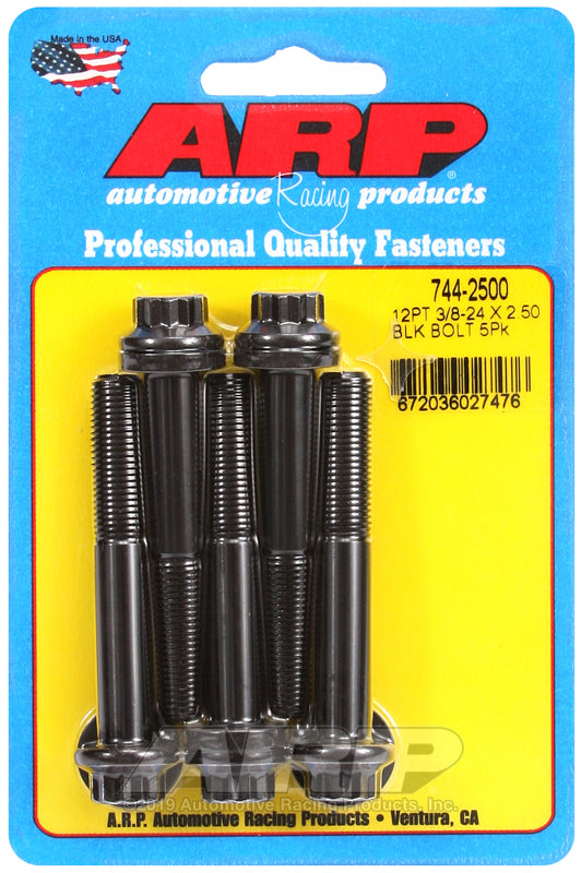 ARP 744-2500 3/8-24 X 2.500 12PT 7/16 Wrenching Black Oxide Bolts