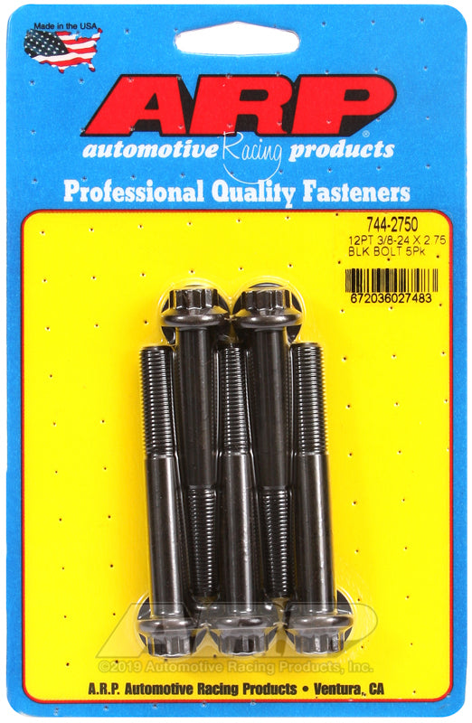 ARP 744-2750 3/8-24 X 2.750 12PT 7/16 Wrenching Black Oxide Bolts