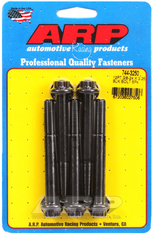 ARP 744-3250 3/8-24 X 3.250 12PT 7/16 Wrenching Black Oxide Bolts