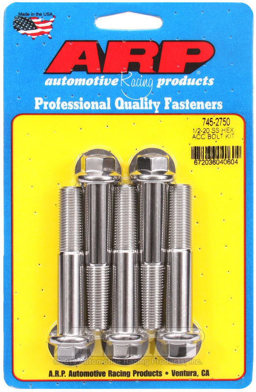 ARP 745-2750 1/2-20 X 2.750 Hex SS Bolts