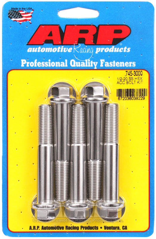 ARP 745-3000 1/2-20 X 3.000 Hex SS Bolts