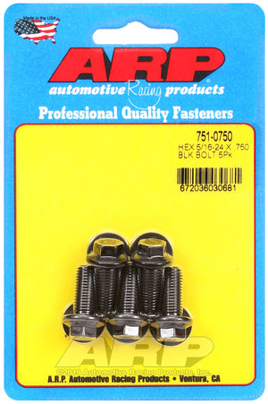 ARP 751-0750 5/16-24 X .750 Hex Black Oxide Bolts