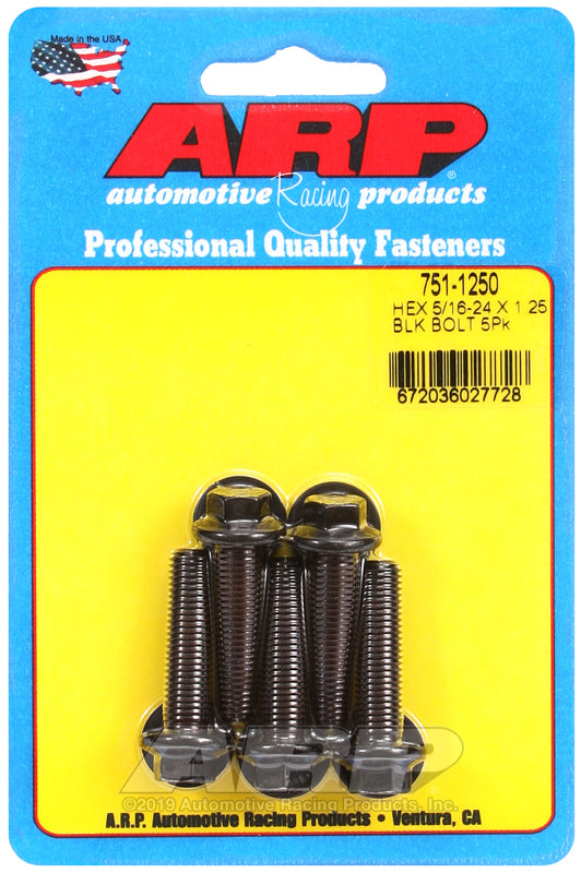 ARP 751-1250 5/16-24 X 1.250 Hex Black Oxide Bolts